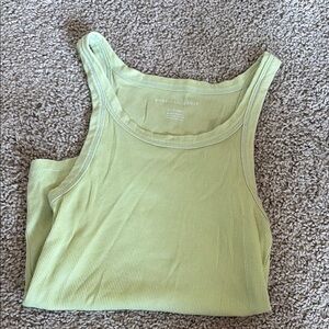 American Eagle Outfitters Light Green Ribbed Tank Top